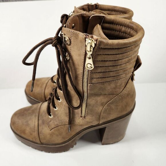 GBG Los Angeles Siana-R High Heel Boots Women Brown 10M Faux Leather Chunky Y2K - Picture 11 of 16